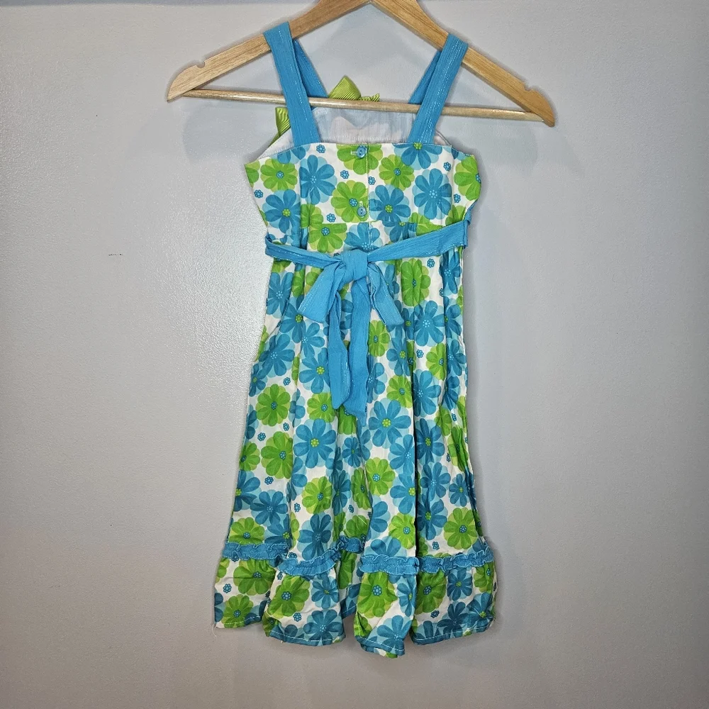 Floral Dress Blue & Green Size 6x Nannette - Picture 5 of 10